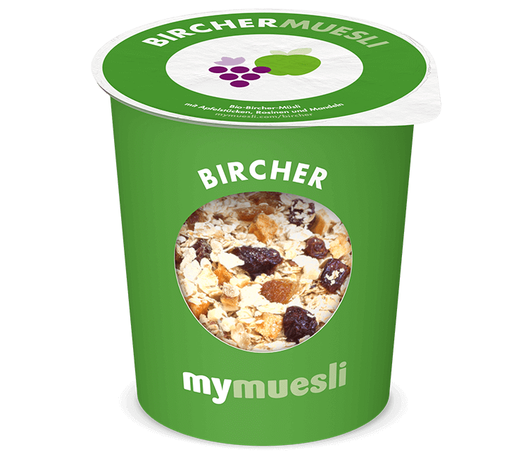 Bircher-Müsli zum Mitnehmen im praktischen to go Becher.