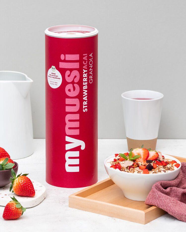 Rote mymuesli Strawberry Acai Granlola Dose 